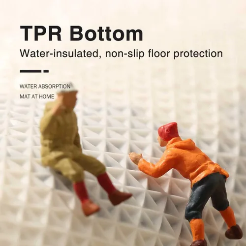 Vista 3 de Alfombra de baño para niños, bonita alfombra de baño colorida para cepillar tus dientes, lavable, absorbente, antideslizante, para bañera, 15.7 x