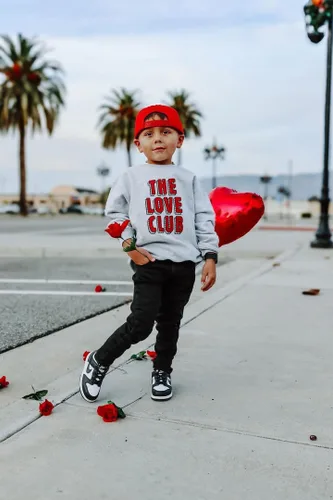 Vista 5 de Holland Ave The Love Club Traje de San Valentín para bebé niño Camisa para el día de San Valentín para niños y niñas Traje para el día de San
