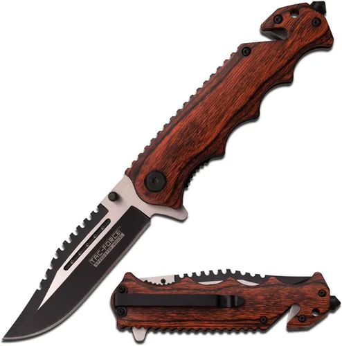 Vista 9 de Tac Force TF-809 Series Primavera Assist – Cuchillo plegable, hoja de Two-Tone, 4.5-inch cerrado