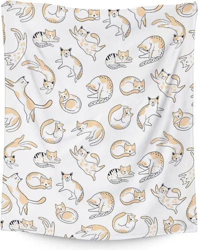 Vista 15 de Manta de gato para niños, tamaño de regazo de 30 x 40 pulgadas, manta de felpa suave y peluda para regalo, manta negra de dibujos animados