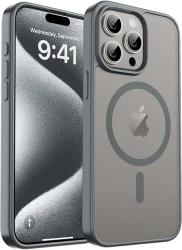 Vista 426 de zapica Funda magnética para iPhone Air, con protector de pantalla de vidrio templado, compatible con MagSafe, translúcida mate, a prueba de golpes
