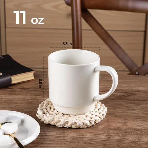 Vista 14 de GBhome Juego de 6 tazas de café de 12 onzas, tazas de café de cerámica con flores adhesivas para hombre, mujer, mamá, papá, juego de tazas de café