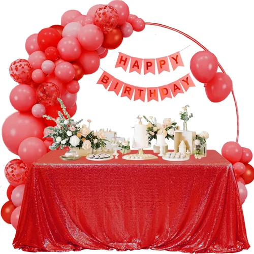 Vista 114 de Manteles redondos de lentejuelas negros para fiestas, de 121,9 cm, mantel redondo de purpurina ajustado, pequeño, lindo y dulce, para boda