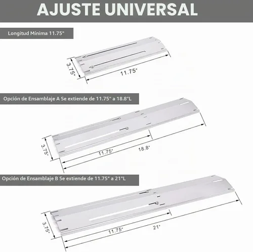 Vista 2 de Protector universal para placa de calor ajustable y resistente, tienda de campaña de calor de acero inoxidable, cubierta de quemador, barra