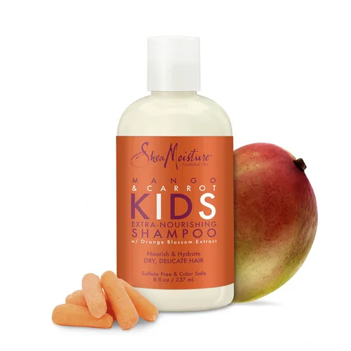 Vista 14 de SheaMoisture Champú extra nutritivo para el cuidado del cabello para niños Mango Zanahoria con manteca de karité 8 oz