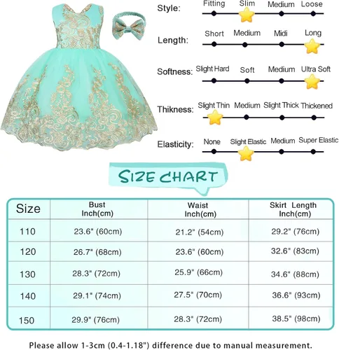 Vista 7 de Kantenia Vestido de fiesta para niñas vestido de princesa con flores bordado elegante vestido de graduación vestido de dama de honor para boda
