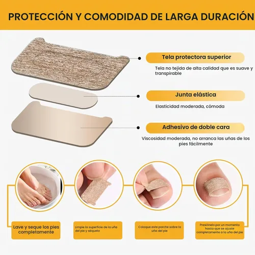 Vista 4 de BEZOX 60 parches correctores de uñas encarnadas transpirables y 50 calcomanías para uñas encarnadas – Cinta de uñas encarnadas
