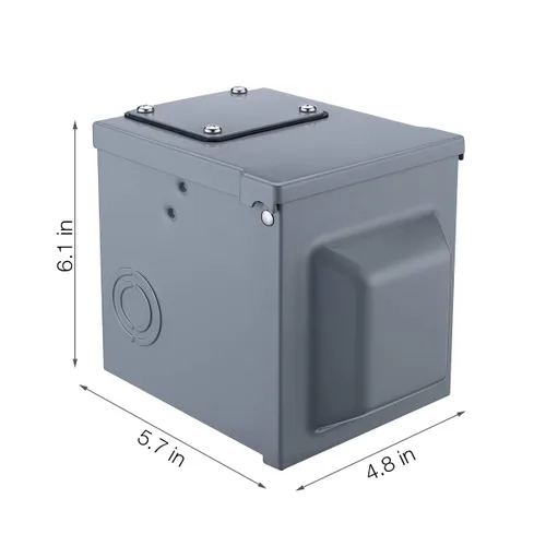 Vista 3 de Miady Caja de toma de corriente para autocaravana de 50 amperios y 125/250 voltios, cerrada, con cerradura, resistente a la intemperie, panel
