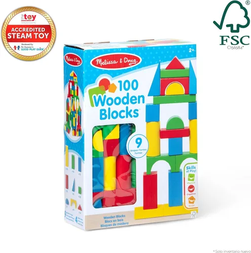 Vista 3 de Melissa & Doug - Juego de bloques de madera