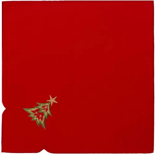 Vista 2 de Grelucgo - Servilletas bordadas para árbol de Navidad con diseño de acebo (12 × 12 pulgadas, 4 piezas)