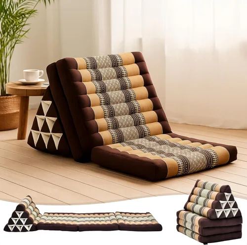 Vista 24 de Leewadee - Cojín Tailandés plegable para el suelo con respaldo para TV, sala de estar, colchón para exterior, 65.7 x 20.9 x 11.8 pulgadas, Kapok