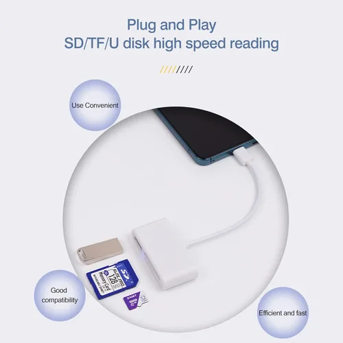 Vista 6 de [Paquete de 2] Lector de tarjetas SD para Android, adaptador de tarjeta micro SD a USB, lector de tarjetas SD USB C para lector de tarjetas