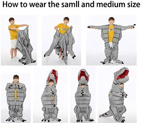 Vista 7 de JYZCOS Inflatable Dinosaur Costume Air Blow Up Fancy Dress