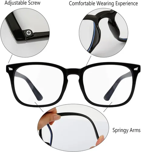 Vista 3 de Gafas con filtro de luz azul, paquete de 2 lentes de luz azul para hombre, anteojos de luz azul para mujer, anteojos con luz azul para fatiga ocular