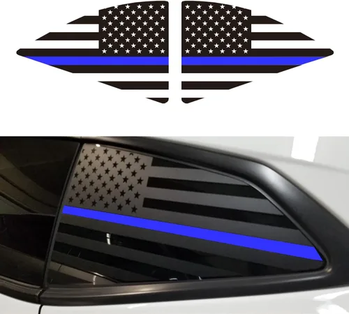 Vista 9 de CONGCONG Calcomanía de bandera estadounidense para Chevy Camaro para ventana trasera compatible con Chevy Camaro 2010-2015, calcomanía de bandera