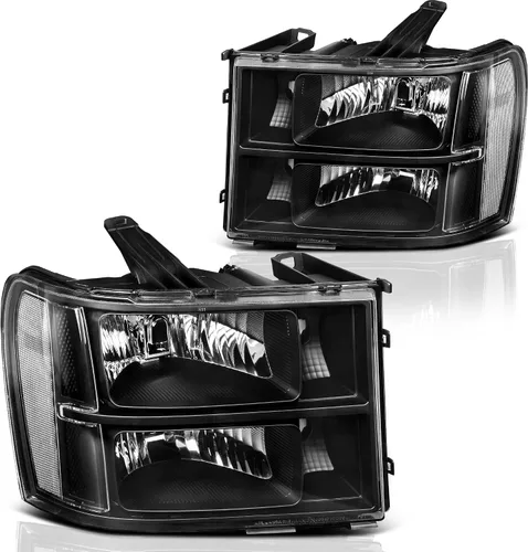 Vista 30 de DWVO Faros delanteros compatibles con Chevy Silverado 1500 1500 HD/2003-2004 Silverado 2500/2003-2006 Silverado 2500HD 3500/2003-2006 Avalanche 1500
