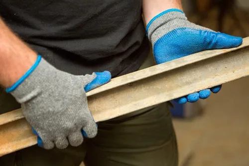 Vista 6 de G & F Products G & F - Guantes de trabajo con revestimiento de látex de goma para construcción, azul, patrón arrugado, para hombre