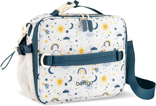 Vista 31 de Bentgo Bolsa de almuerzo con estampado para niños, doble aislamiento, reutilizable, para niños de más de 3 años, correa ajustable; sostiene