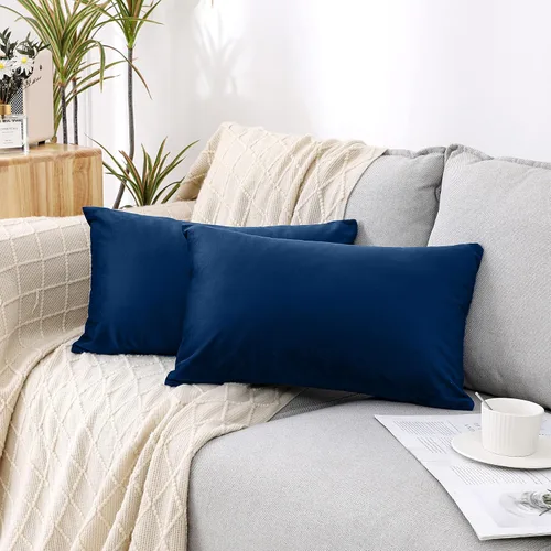 Vista 44 de NiNi ALL - Fundas de almohada decorativas de terciopelo 30x30 cm, paquete de 2 unidades, color azul bebé, suaves para sofá, dormitorio, sala