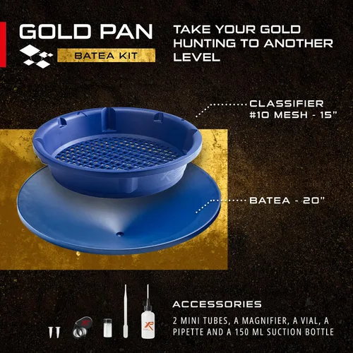 Vista 3 de XP METAL DETECTORS Kit de Batea de oro - Batea de plástico único con desfragmentador de materiales, ideal para prospección de oro