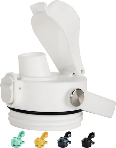 Vista 9 de Tapa con pico automático para botellas YETI Rambler, se adapta a botellas de 18/26/36/64 onzas, tapa de repuesto con botón de presión y asa
