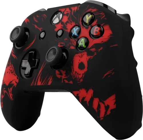 Vista 7 de RALAN - Funda protectora de silicona antideslizante para mando láser de Xbox One, compatible con Xbox 1, joystick inalámbricocon cable con agarre
