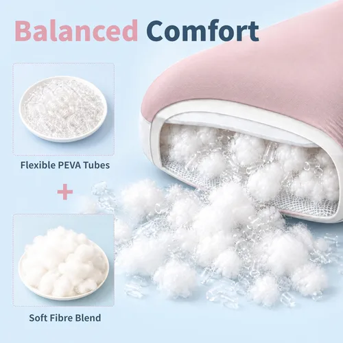 Vista 4 de GOTCOZY Almohada refrescante para el cuello,Almohada de cama de espuma Rosa