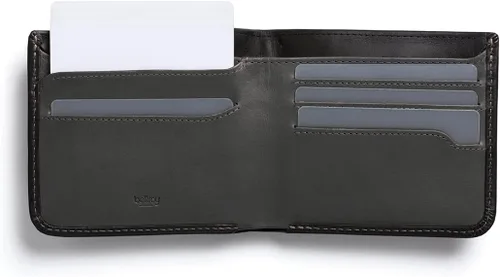 Vista 2 de Bellroy Cartera Hide & Seek (diseño plegable de cuero delgado, bloqueo RFID, capacidad para 5 a 12 tarjetas con una sección oculta) (negro)