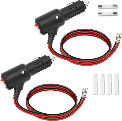 Vista 8 de BFXM Enchufe de encendedor de cigarrillos de 12 V con interruptor de encendido y apagado, adaptador de enchufe macho de repuesto automotriz de 16