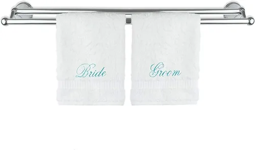 Vista 17 de BC BARE COTTON Juego de toallas de lujo de seis piezas para novia y novio de hotel y spa