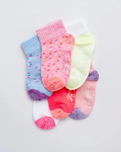 Vista 2 de Reebok Calcetines cómodos de corte de cuarto para niñas y niños pequeños (paquete de 12)