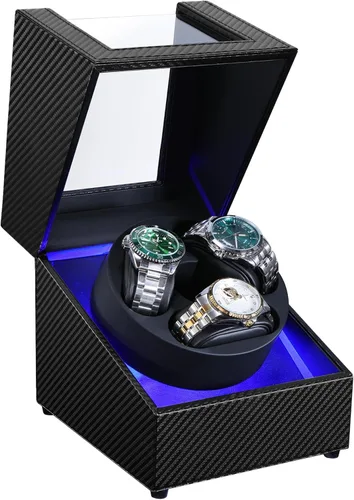 Vista 11 de Anyasun 3 Watch Winder for Automatic Watch,Japanese Quiet Motor Negro