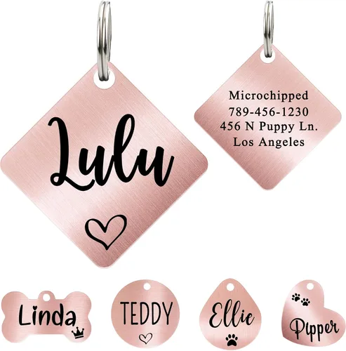 Vista 26 de Ultra Joys Etiqueta de identificación personalizada para perros y gatos
