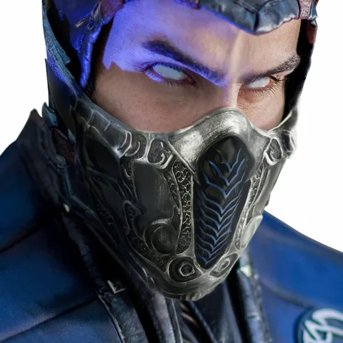 Vista 6 de VZQI Mortal Kombat Máscara de Scorpion Sub-Zero Máscara de Halloween Juego Cosplay Disfraz para hombre