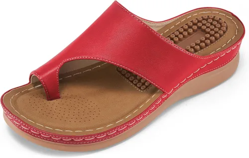 Vista 7 de Sandalias ortopédicas de cuña para mujer: cómodas y elegantes sandalias de verano para mujer, cómodas y casuales para caminar con plataforma
