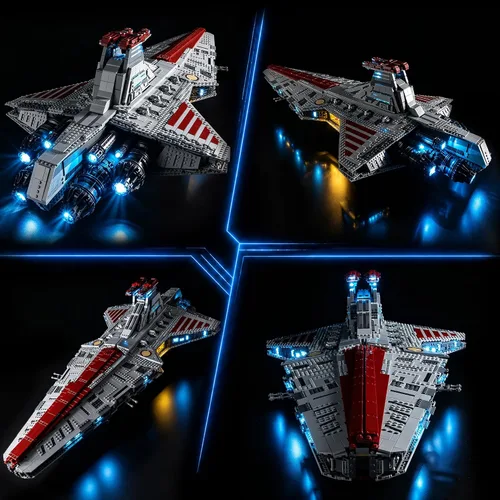Vista 4 de Kyglaring Kit de luces compatible con bloques de construcción Lego Star Wars Venator 75367, accesorios de iluminación mejorados para Class Republic