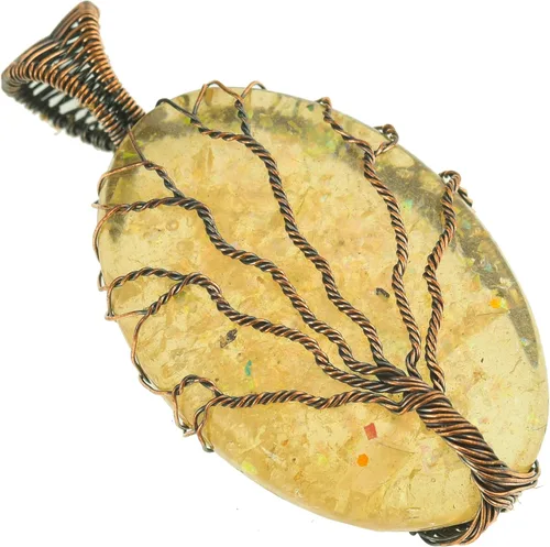 Vista 13 de Tree Of Life Natural Gemstone Pendant Copper Wire Wrapped Jewelry Necklace