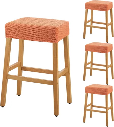 Vista 35 de YISUN Fundas de taburete rectangulares, paquete de 2 fundas elásticas impermeables para asiento de silla de montar, taburetes de bar, sillas de bar