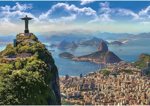 Vista 2 de Trefl Rio de Janeiro - Rompecabezas de 1000 piezas con impresión roja de 27 x 19 pulgadas, rompecabezas de bricolaje, diversión creativa