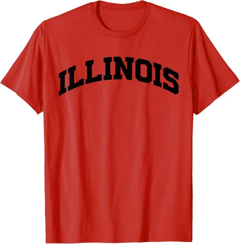 Vista 82 de Illinois Gift - Camiseta de diseño deportivo con texto universitario, gris, S
