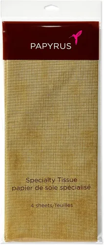 Vista 5 de Papyrus 4 hojas de papel de seda dorado para cumpleaños, manualidades, bricolaje y más Oro