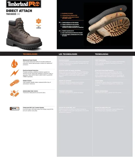 Vista 7 de Timberland PRO Direct Attach - Puntera suave aislada impermeable para hombre, 6.0in