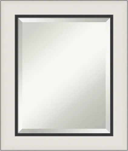 Vista 20 de Amanti Art - Espejo de baño plateado para sobre lavabo, espejo rectangular de níquel cepillado de 33x43, marco moderno extragrande, se cuelga