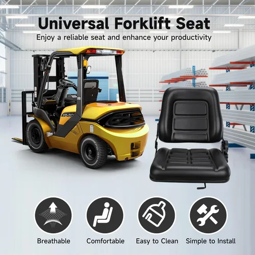 Vista 2 de yeesport Asiento de Montacargas Asiento Universal de Tractor, Asiento Plegable de Montacargas con Respaldo de Ángulo Ajustable, Cómodo Asiento