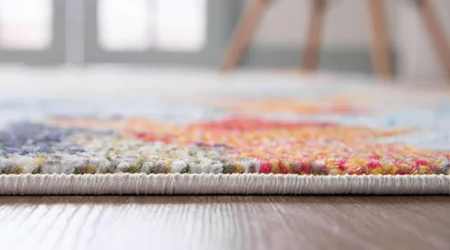 Vista 4 de Tapete Unique Loom colección Jardin para múltiples áreas, abstracta, vibrante, Polipropileno, Multicolor/Amarillo