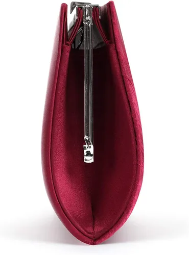 Vista 6 de Mulian LilY - Bolso de mano plisado de satén con broche de pedrería