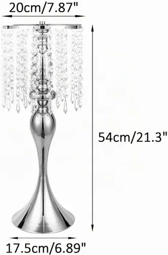 Vista 5 de 2 jarrones para centros de mesa de flores de boda, soportes de boda de cristal acrílico de 21.3 pulgadas, centro de mesa de metal a granel