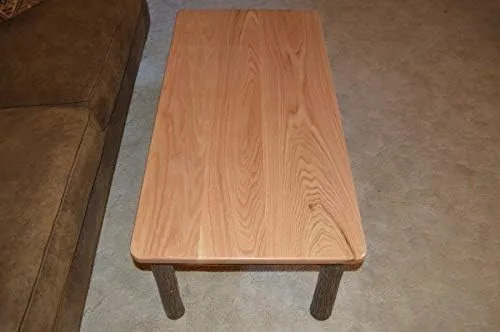 Vista 3 de A&L Furniture Amish - Mesa de centro de madera maciza de nogal, acabado natural Natural Finish