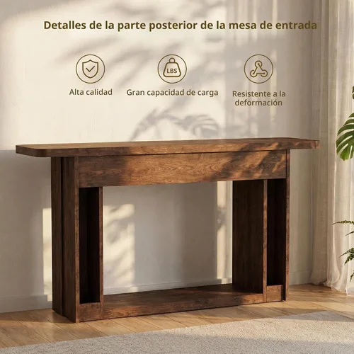 Vista 7 de iPormis Mesa de entrada de 63 pulgadas de largo con 2 cajones de almacenamiento y luces LED, mesa consola estrecha detrás del sofá, mesa de pasillo