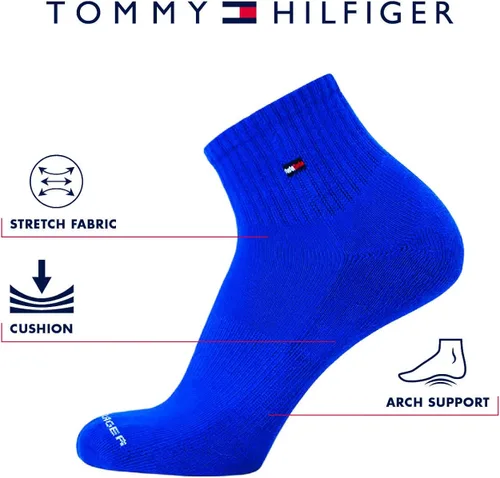 Vista 3 de Tommy Hilfiger Calcetines para hombre - Calcetines tobilleros de corte de cuarto (12 unidades)